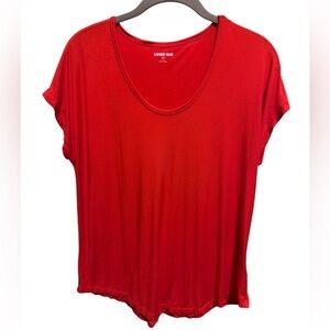 Lands’ End Red Women’s Short Sleeve Shirt Sz M/P (10-12)